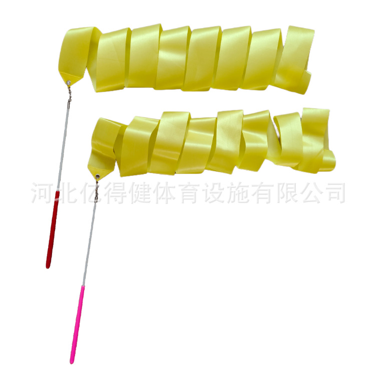 Picture of Performance Rhythmic Gymnastics Ribbon Props Kidsren's Dance Toys Ribbon Middle-Aged Square Dance Ribbon with Rod Ribbon
