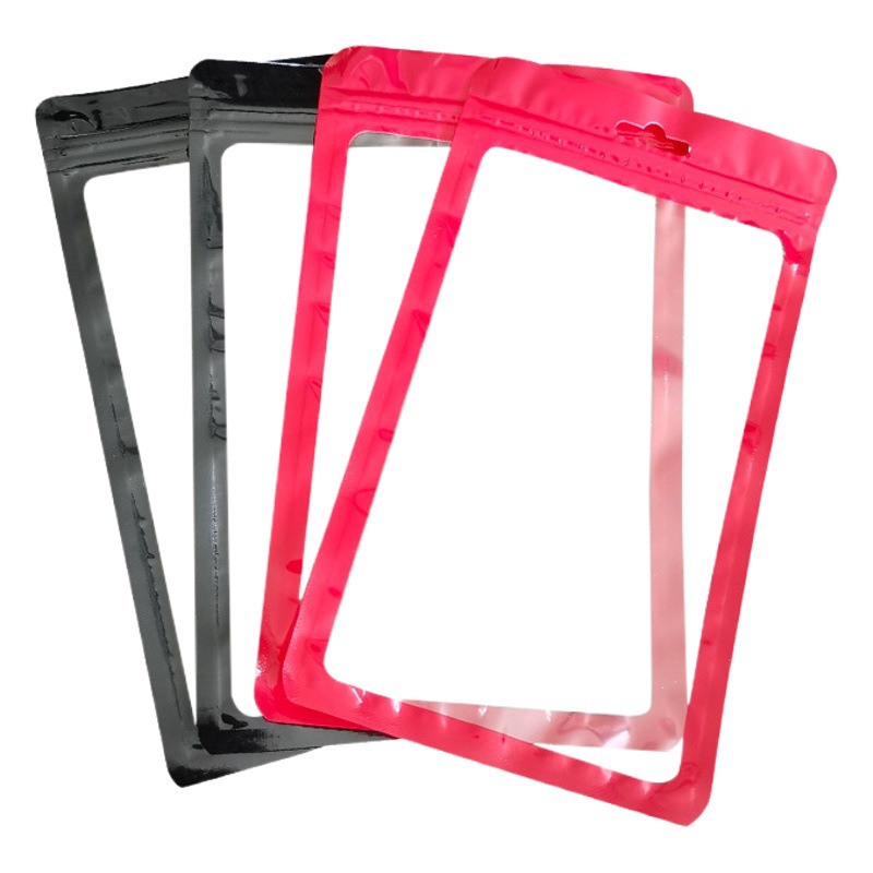 Mobile Phone Case Packaging Bag Red Festive New Year Window Opening High-Definition Transparent Plastic Ziplock Bag Mobile Phone Accessories Sealed Bag