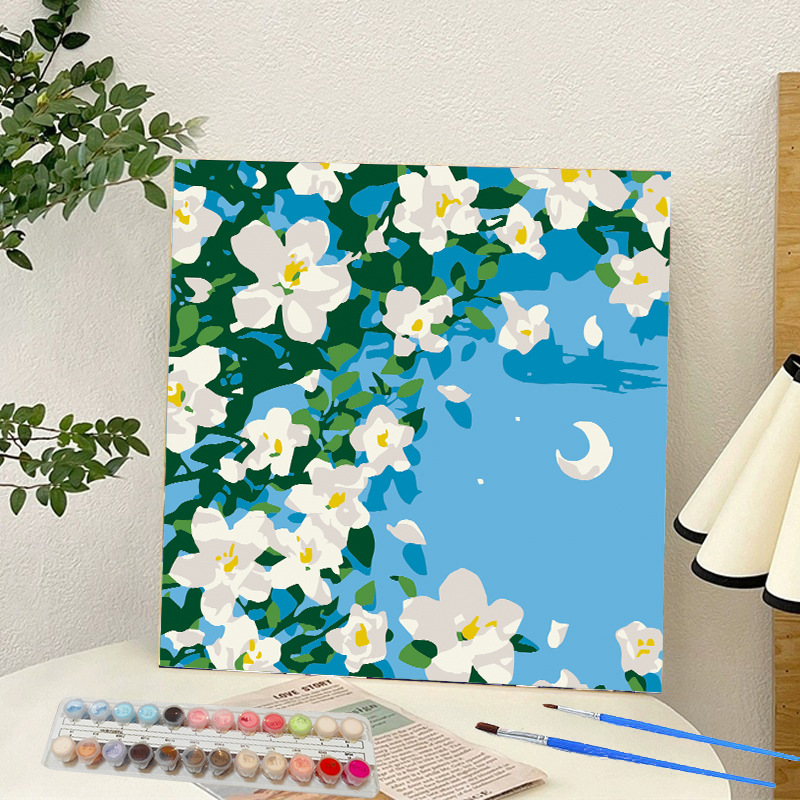 Picture of Digital oil painting landscape Dafen village hand-painted mathematical oil painting coloring painting oil painting flowers flower oil painting wholesale