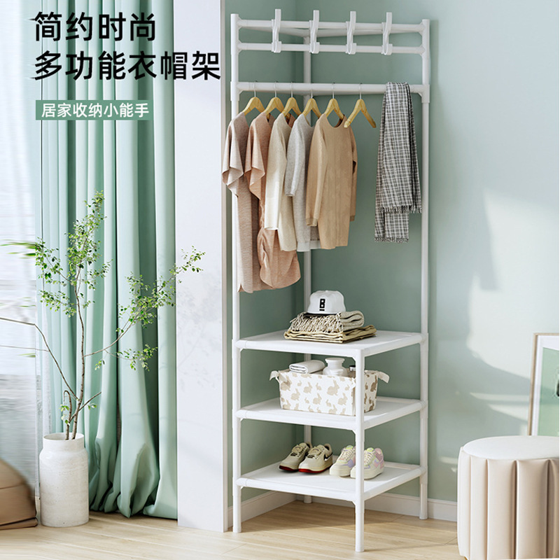 Corner Coat Rack Floor-Standing Bedroom Corner Clothes Drying Rack Corner Simple Storage Rack Indoor Household Clothes Rack Wholesale