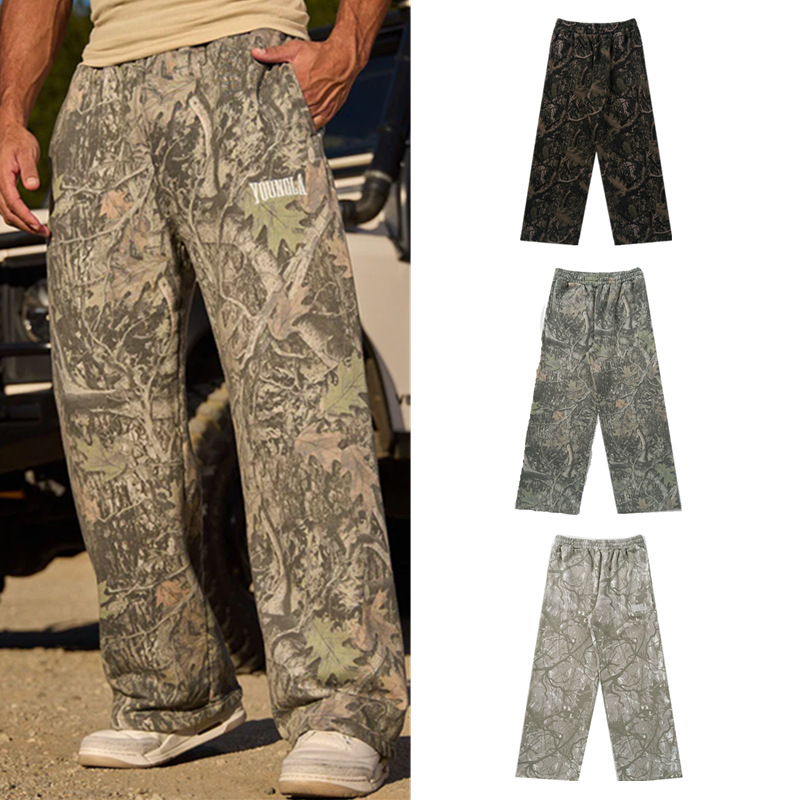 Youngla American Fashion Brand Casual Pants Digital Camouflage Printed Straight Pants Sports Fitness Loose Wide Leg Pants