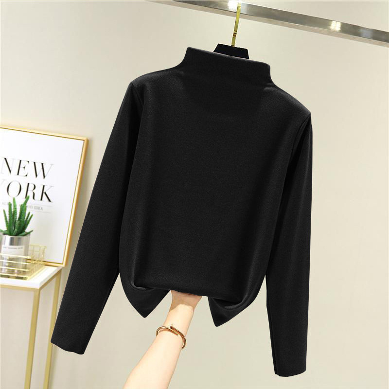 Picture of Warm Suit women's autumn and winter half turtleneck fleece-lined de thin undershirt underwear home wear autumn clothes long pants