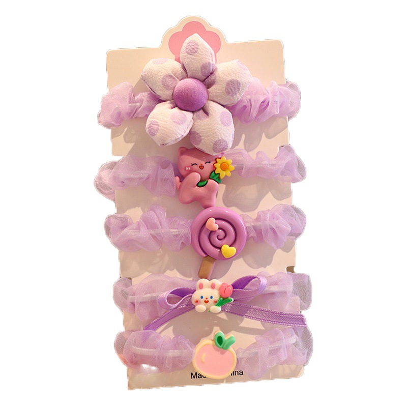 Picture of Summer children's ball head rubber band hair rope new little girl tie head high elastic hair band hair accessories do not hurt hair headdress