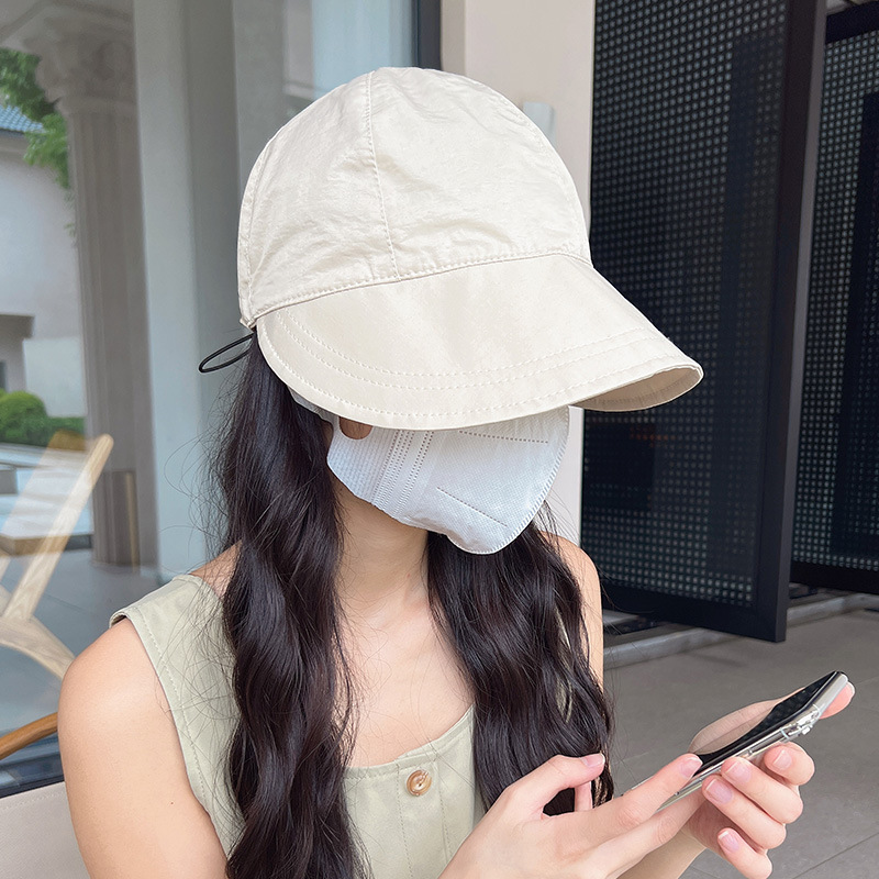Zhao Lusi same style sun hat female summer Korean style drawstring lightweight UV protection sun protection cover face sun fisherman hat