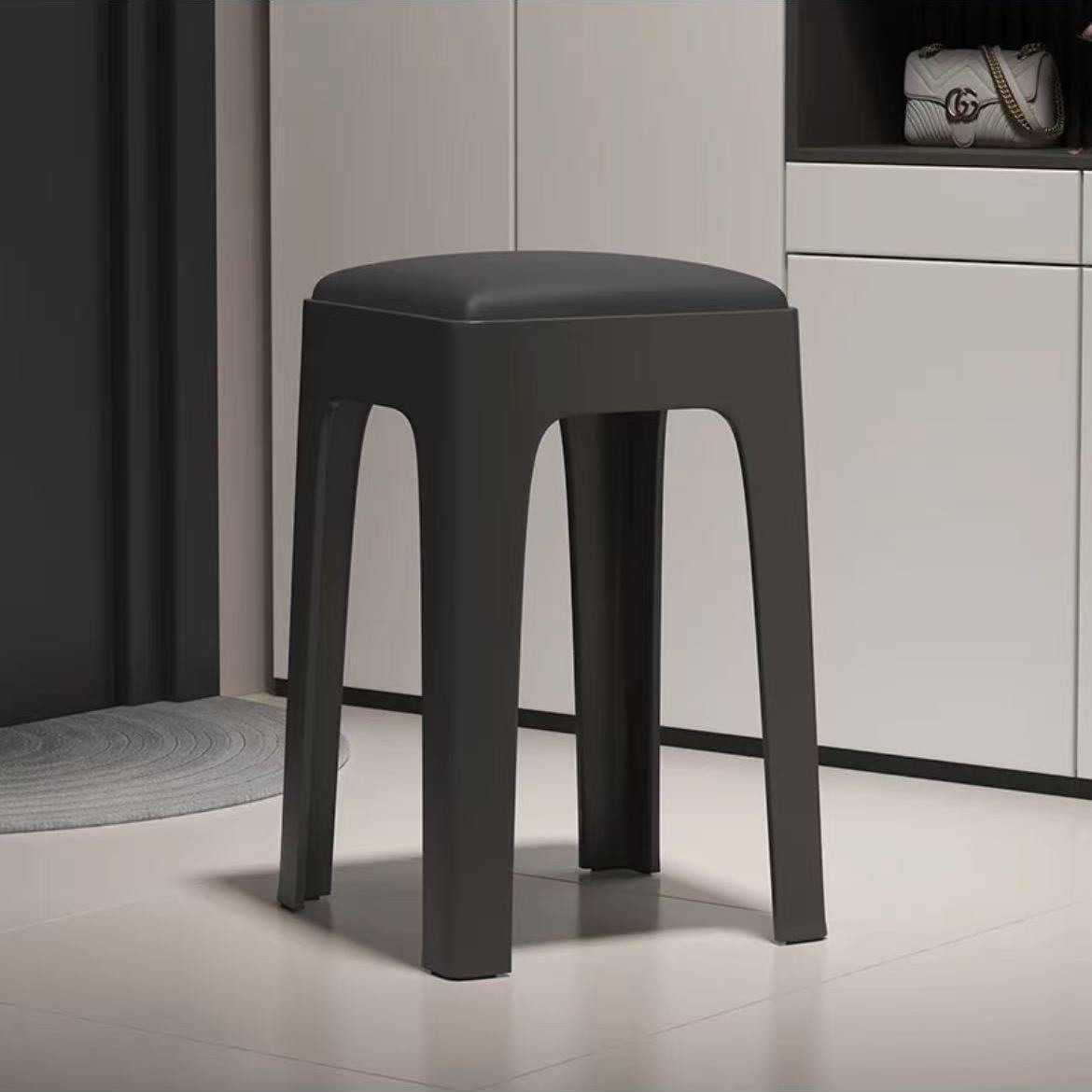 Picture of Plastic Stool Household Thickened Stackable Square Bench Modern Simple Sturdy Durable Dining Table Stool Spare High Chair