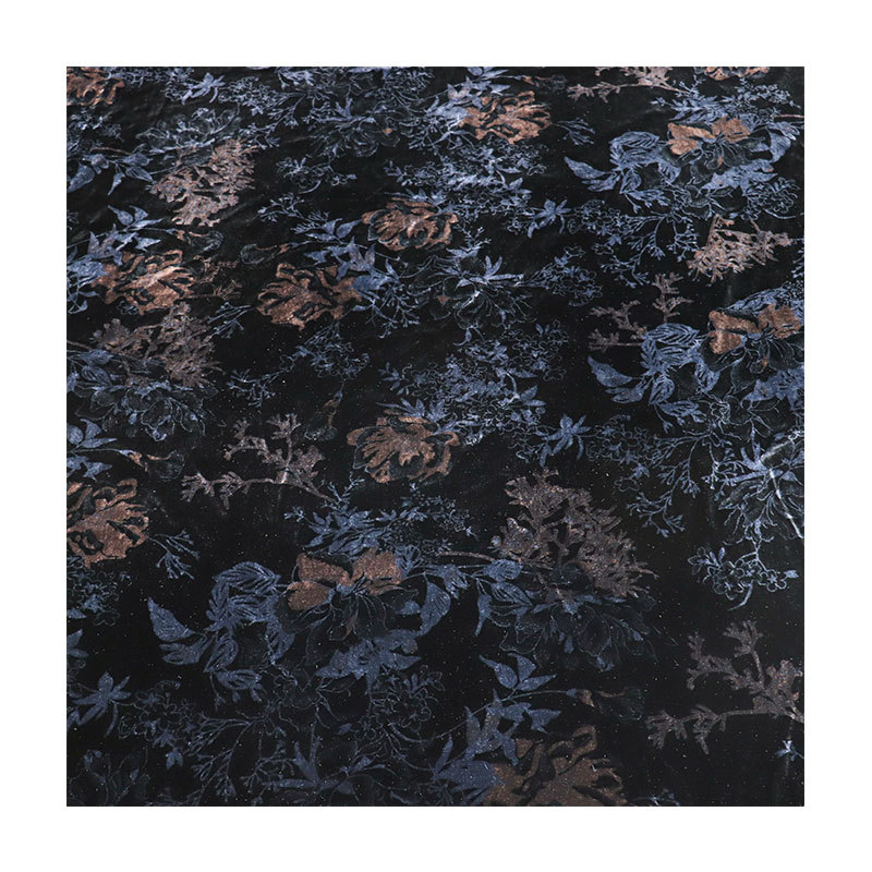 Picture of Factory Wholesale Direct Sales Woven Embroidered Velvet Brocade Viscose Printed Burnt Flower Fabric Nightgown Dress Cheongsam