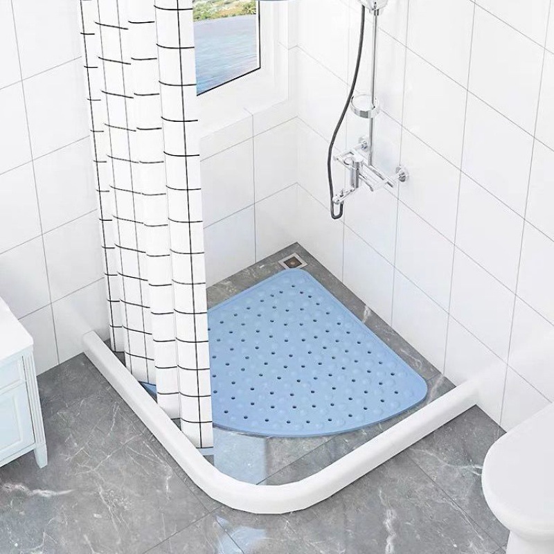 Picture of Fan-Shaped Bathroom Non-Slip Mat Bath Shower Foot Mat Hotel Bathroom Toilet Shower Room Floor Mat Large Massage