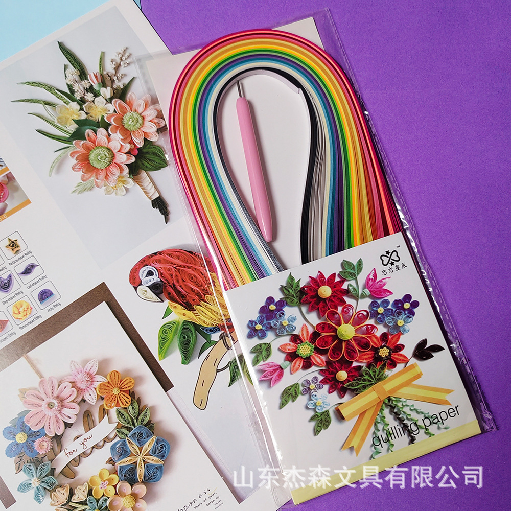 Picture of Paper suit tools manual DIY material package beginners 7 template bookmarks color paper line drawings