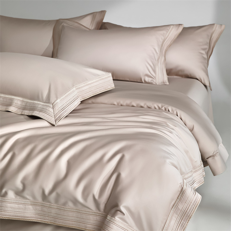 Picture of 210 Light Luxury Long-staple Cotton Cotton Four-piece Set Maternal and Infant Grade A Pure Cotton Bed Sheet Quilt Cover Satin Bedclothes 4-piece Set