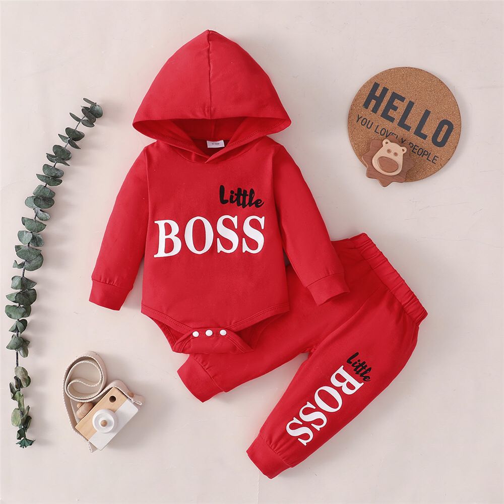 Picture of Pure Cotton Long-Sleeved Baby Hoodie Set European and American Style New Children's Spring and Autumn Solid Color Long-Sleeved Long Pants Two-Piece Set
