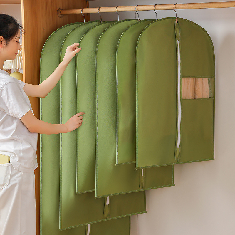 Clothes Dust Cover Household Clothes Coat Non-woven Clothes Cover Storage Clothes Dust Cover Hanging Pocket Manufacturers