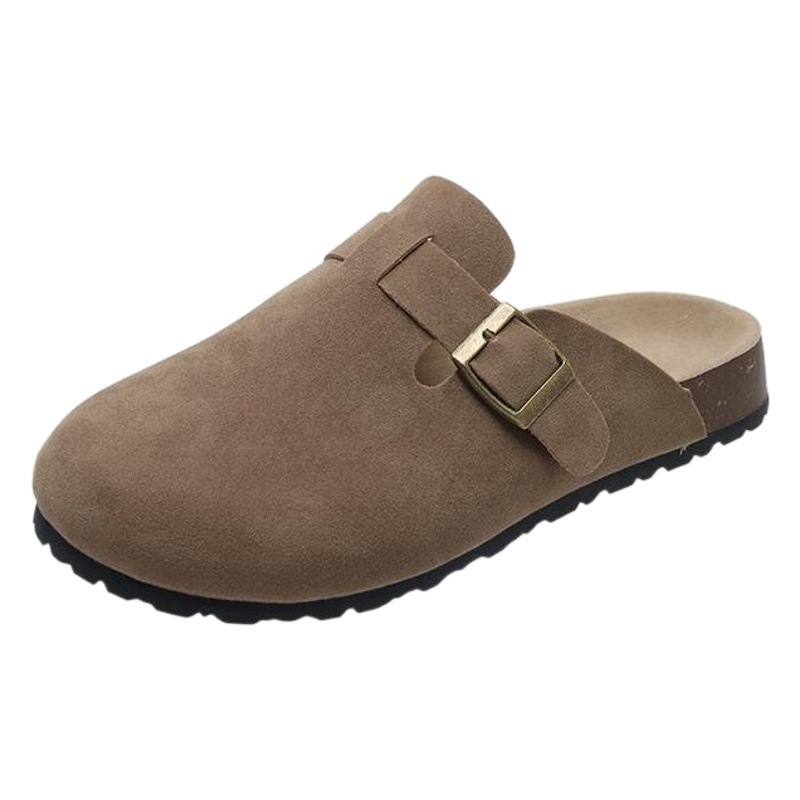 Flat Bottom Baotou Half Slippers for Women Outer Wear 2024 New Pregnant Women Flat Bottom One Pedal Lazy Half Slippers for Women