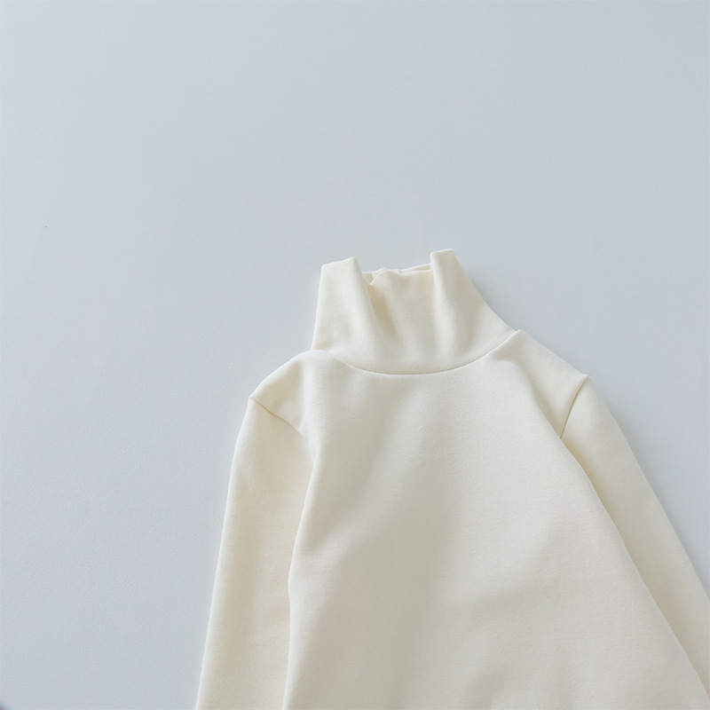 Picture of Children's High Collar Bottoming Shirt Autumn and Winter Pure Cotton White Girls' Bottoming Clothes Boys' Inner Top Girls' Autumn Clothes