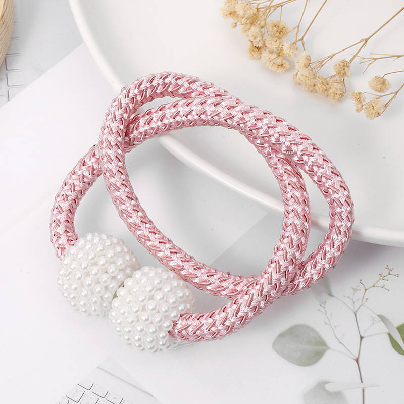 Picture of Curtain Straps Wholesale Small Pearl Magnetic Curtain Buckles Punch-Free Curtain Storage Binding Rope Drawstring Accessories