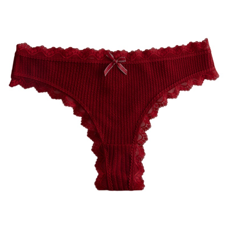 European and American Women's Underwear Lace Sexy Multicolor Cotton Crotch Knitted Lightweight Hollow Cross-border Mid-waist Underwear for Women