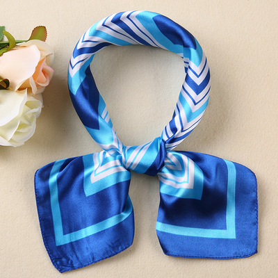 Picture of Small Square Scarf Korean Professional Silks and Satins Versatile Bank Stewardess Train Member Business Fashion Decorative Women's Scarf