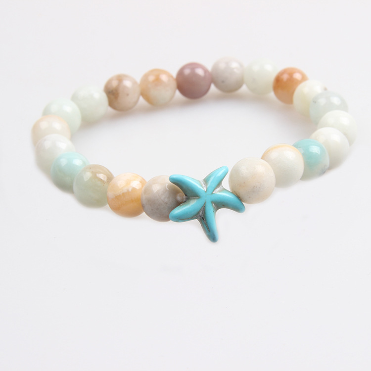 Picture of Zhou Lianfa 10 European and American Cross-border Bohemian Style Foreign Trade Starfish Tiger Eye Volcanic Stone Bracelet Summer Bracelet