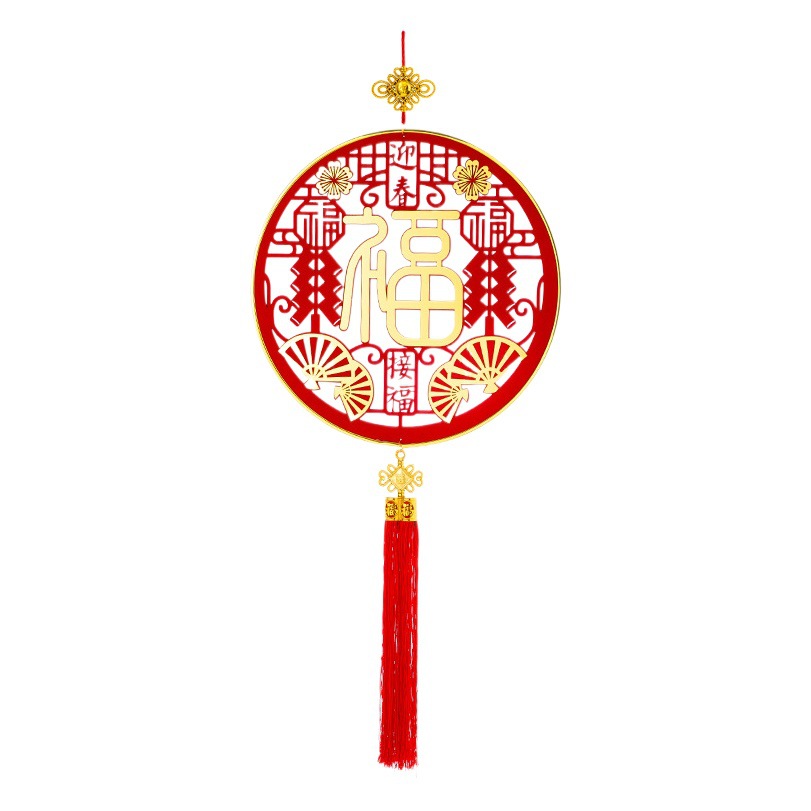 2025 Spring Festival Chinese Knot Hanging Decorations with the Character for Blessing, Velvet Wooden Cloth Decorations for Living Room Door Hanging Wholesale