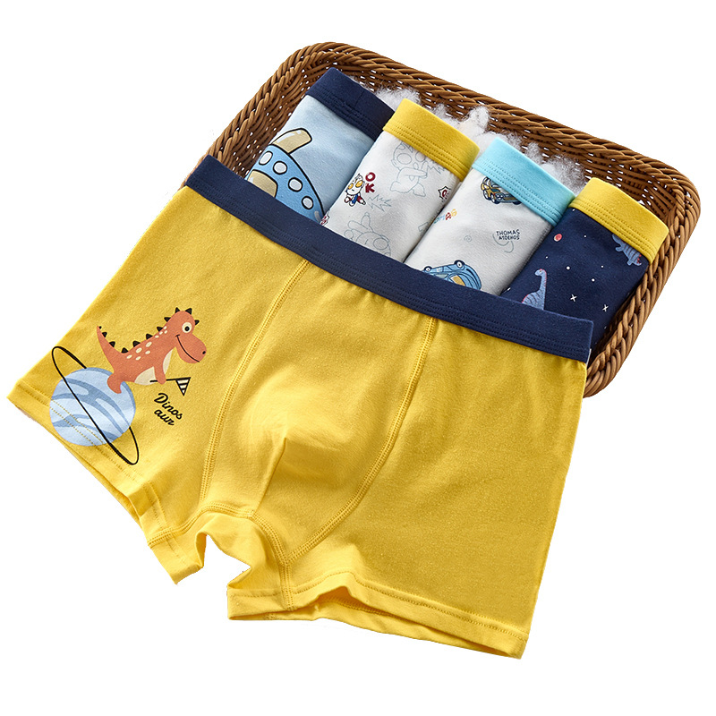 Picture of Children's Cotton Underwear, Boys' Boxer Briefs, Cotton Baby Boys, Middle and Large Kidsren's Boxer Briefs, 12 Shorts, 15 Years Old