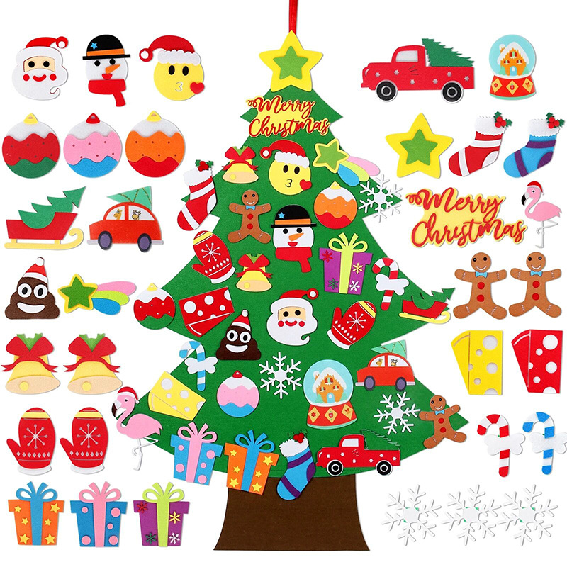 Felt Christmas tree factory spot handmade DIY Christmas three-dimensional decoration wholesale all kinds of felt Christmas tree