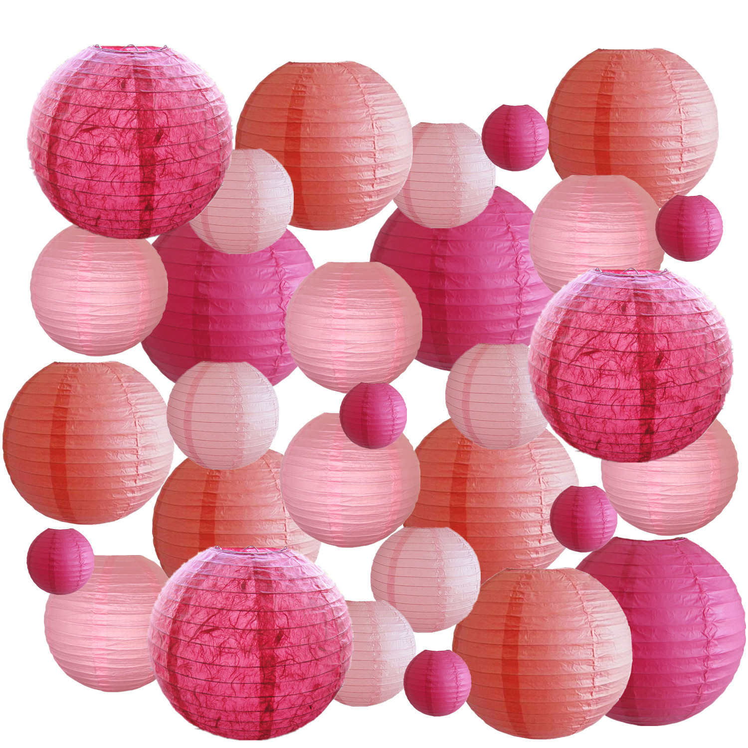 Picture of Spring, Summer, Autumn and Winter Colorfulful Paper Lanterns Round Foldableable Paper Art Combination Set Hanging Lanterns