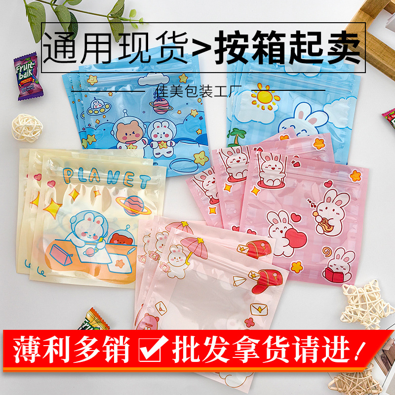 Factory Ready Stock Cartoon Ziplock Bags Wholesale Jewelry Packaging Bags Small Items Storage Bags Whole Box Delivery Sealed
