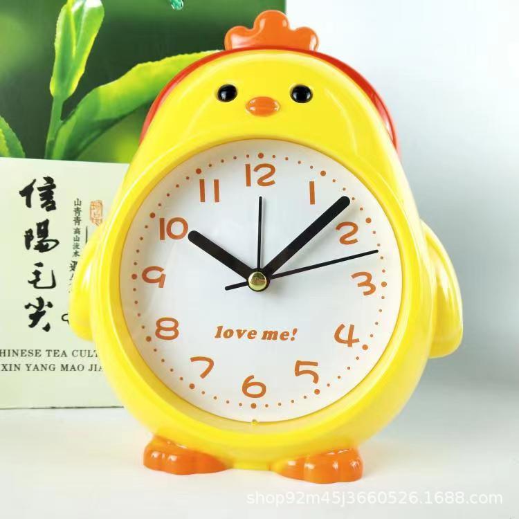 Picture of Alarm Clock Cartoon Chicken Owl Gift Hanging Clock Clear Clock Big Word Cute Bedside Children Students