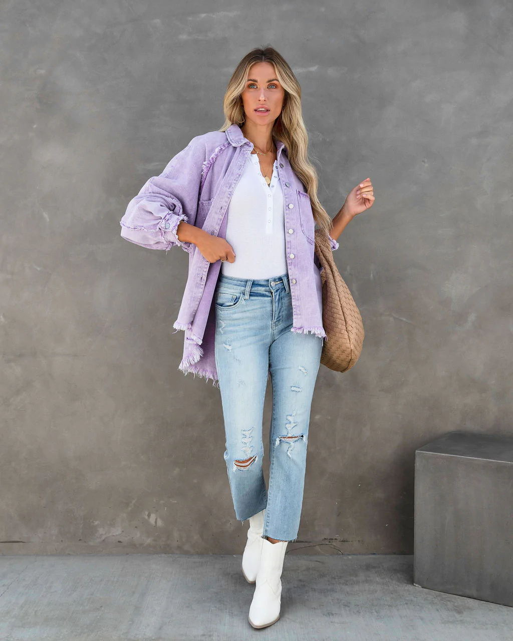 Picture of Foreign trade women's summer new European and American leisure do old tassel hole loose Denim coat cross-border Amazon women