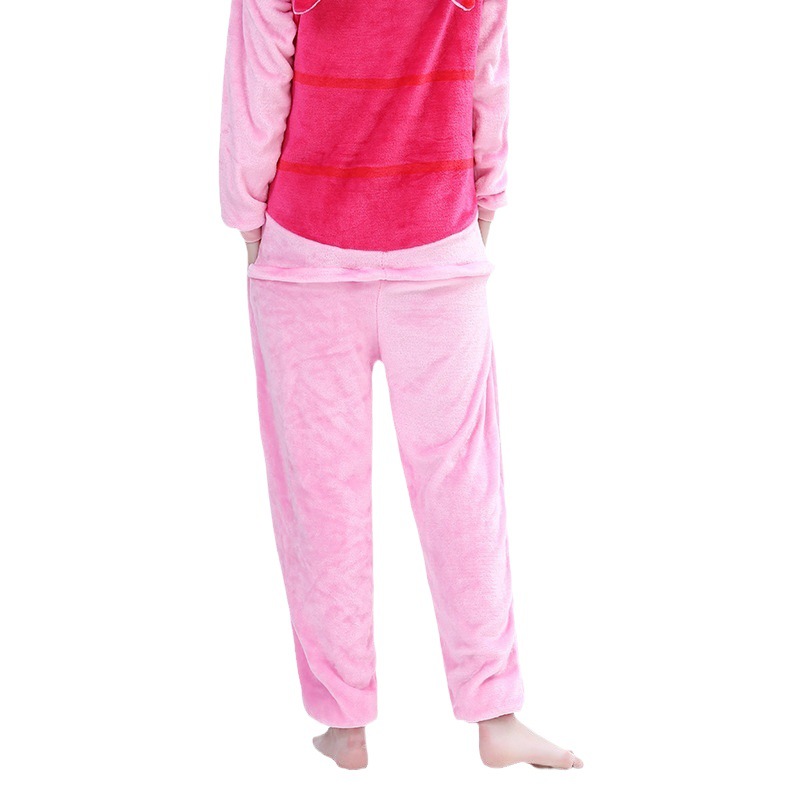 Cross-border spot new pajamas cartoon one-body leather section pig cute couple pajamas home clothes one-body pajamas