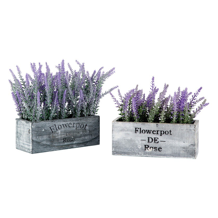 Simulated Frost White Lavender Pastoral Style Decorative Flower Wedding Eternal Flower Purple Plastic Flower Green Plant Wholesale