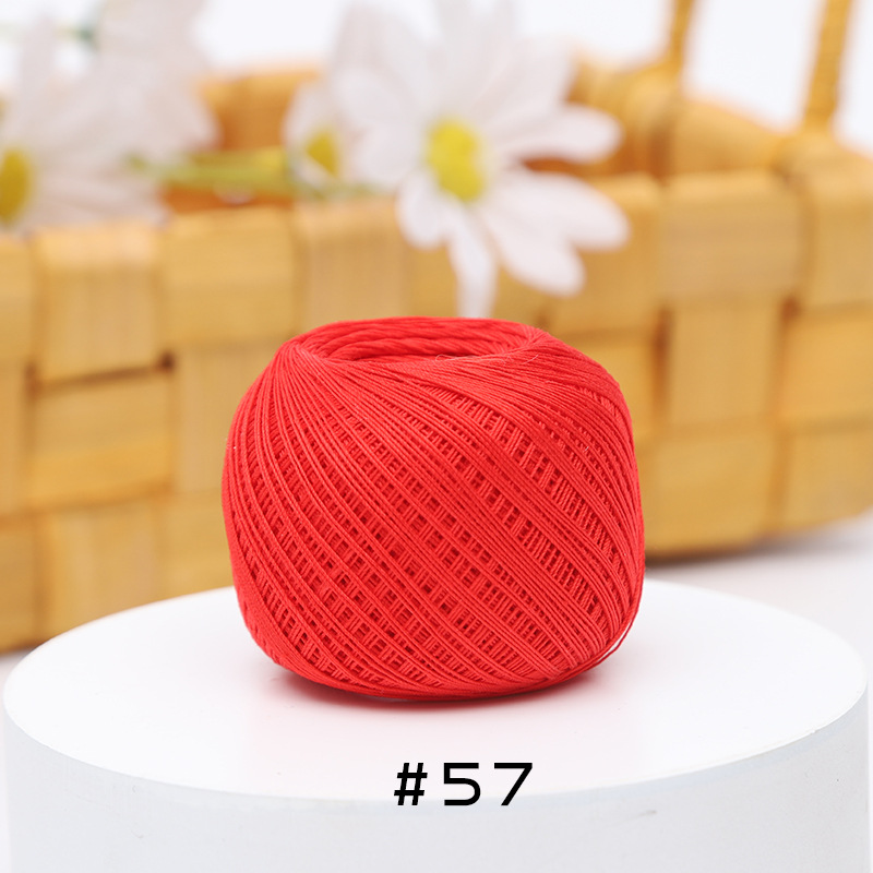 Picture of Warm Color No.10 Lace Strongly Twisted Mercerized Pearl Egyptian Long-staple Cotton Handmade Micro-hook Hand-bow Ball 20g Wool Ball