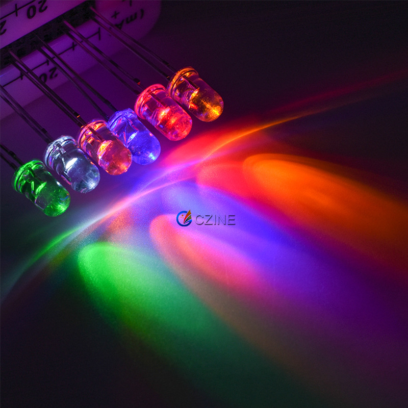 Picture of 5mm Lamp Bead F5 White Hair Red Nano Blue Light Disinfection Uv Warning Light Lighting Plug-In Led Lamp Bead Light Emitting Diode