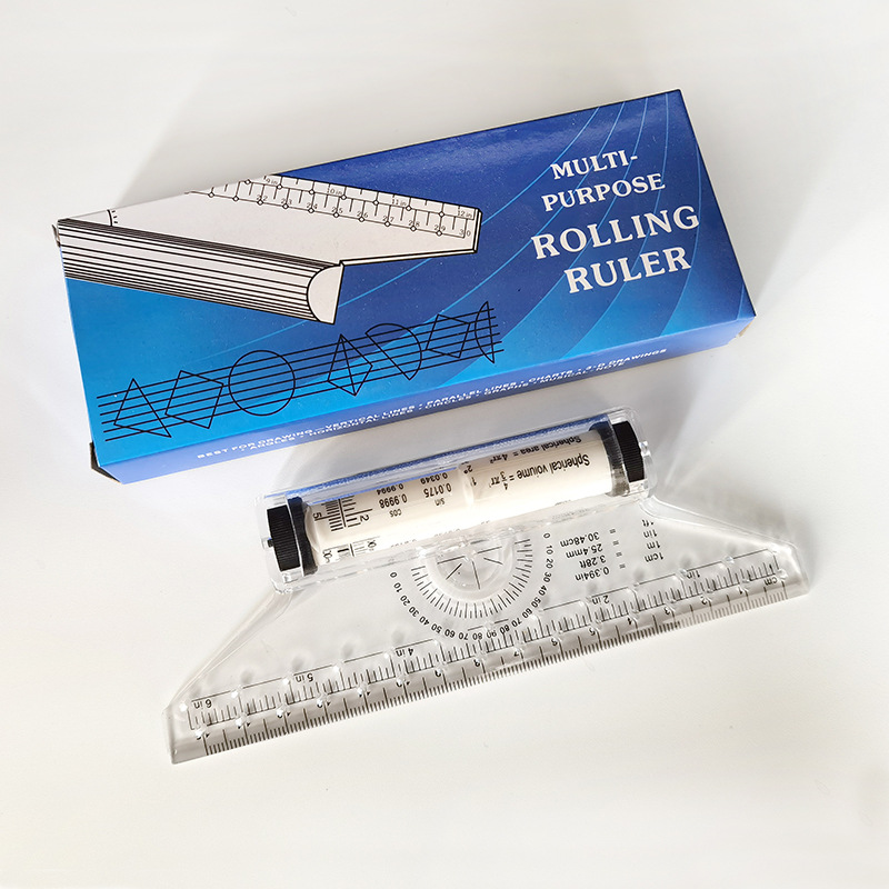 Picture of 30cm angle parallel ruler roller ruler balance ruler Rolling ruler multi-function drawing design drawing ruler tool