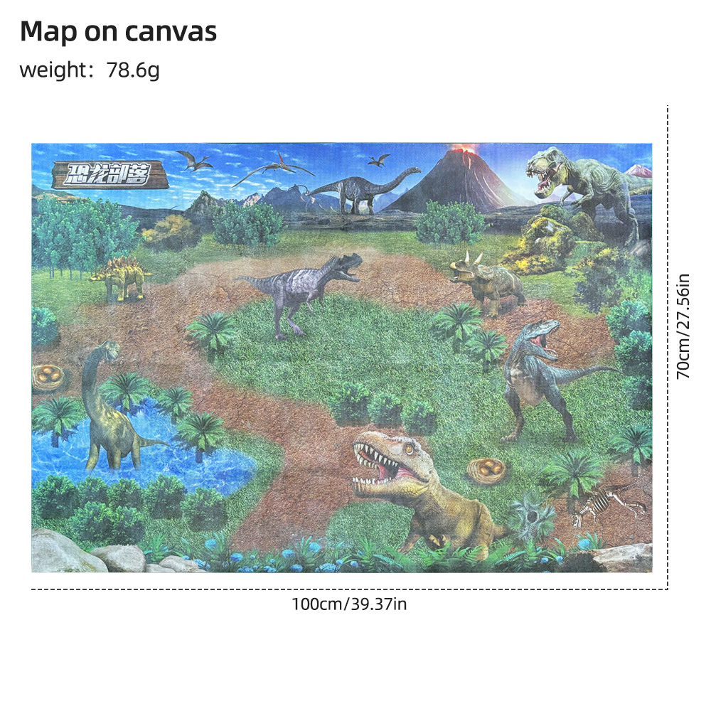 Picture of Dinosaur Animal Scene Ornaments Simulation Plant Tree Wood Volcano Stone Fence Dinosaur Egg Sand Plate Model Accessories