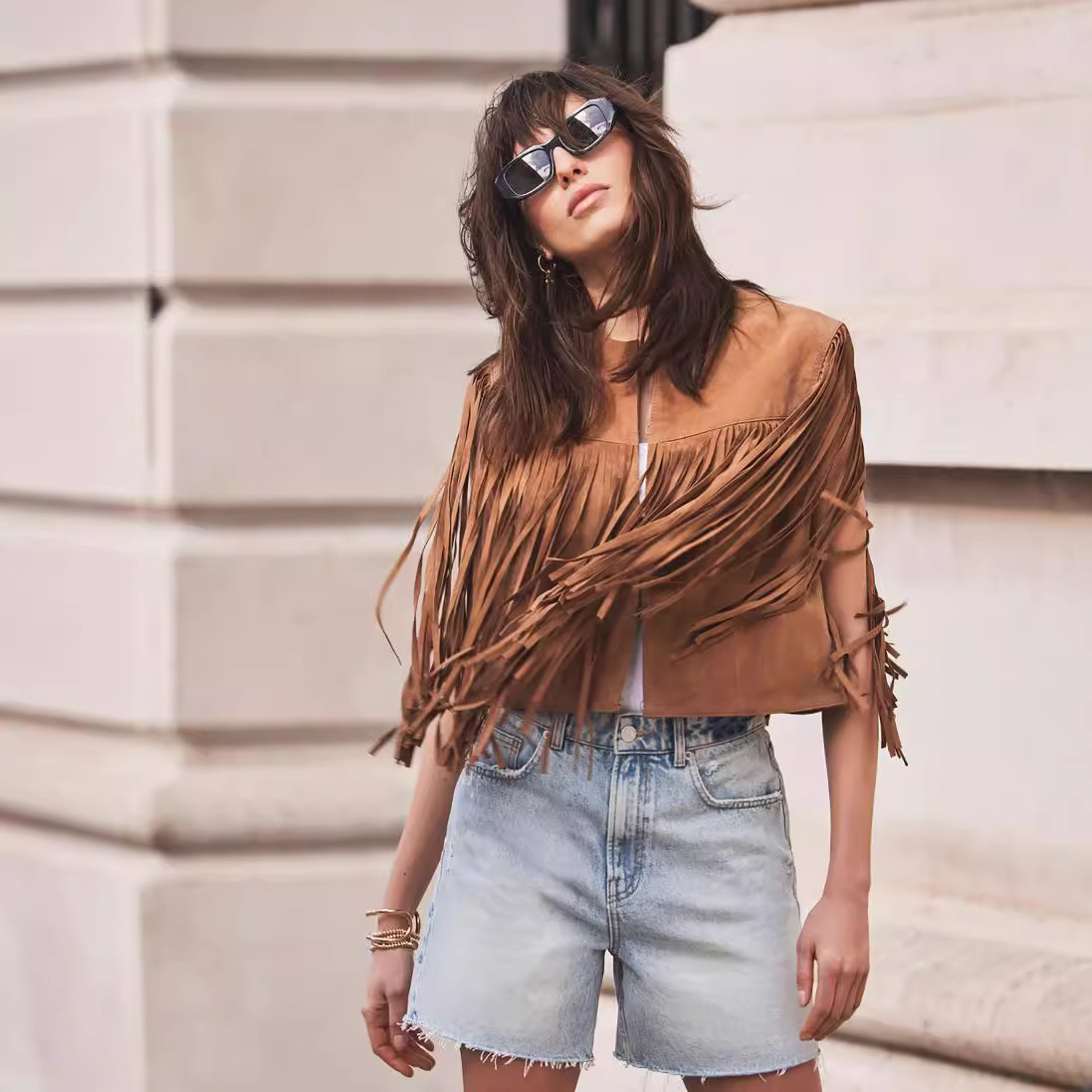 Picture of 2025 New European and American Spring and Summer Fashion Thin Tassel Vest for Women European Station Suede Can Be Customized and Lightweight