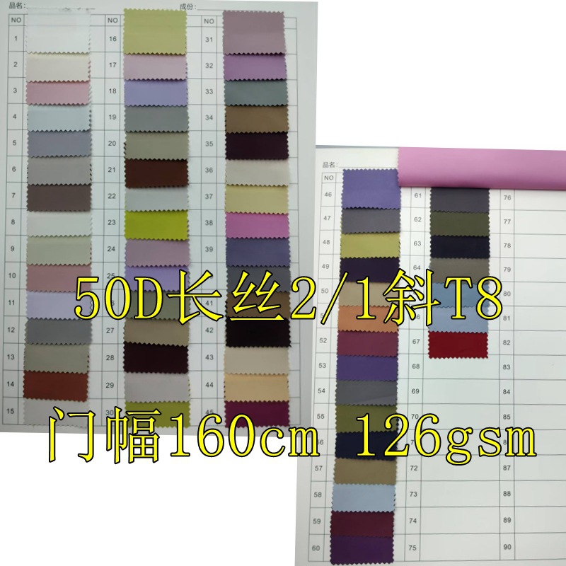 Woven Wholesale 50D Filament 2/1 Oblique T800 Fabric Spring and Summer Cargo Pants Autumn and Winter Cotton down Fabric