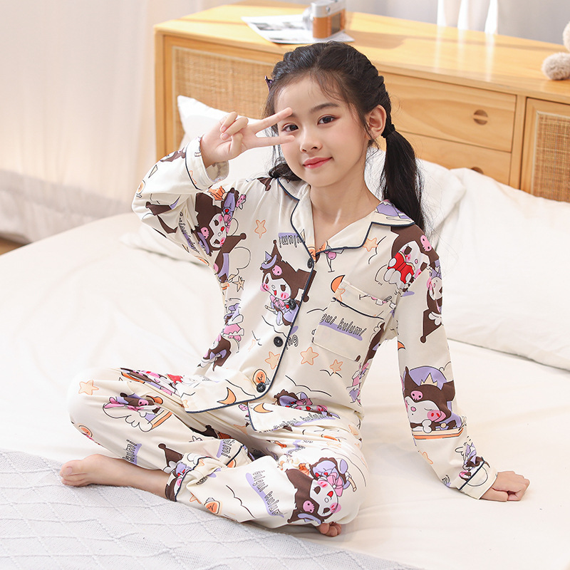 Picture of South Korea children's clothing spring and autumn children's home clothing suit summer long sleeve pajamas women's casual home clothing women's children's clothing wholesale