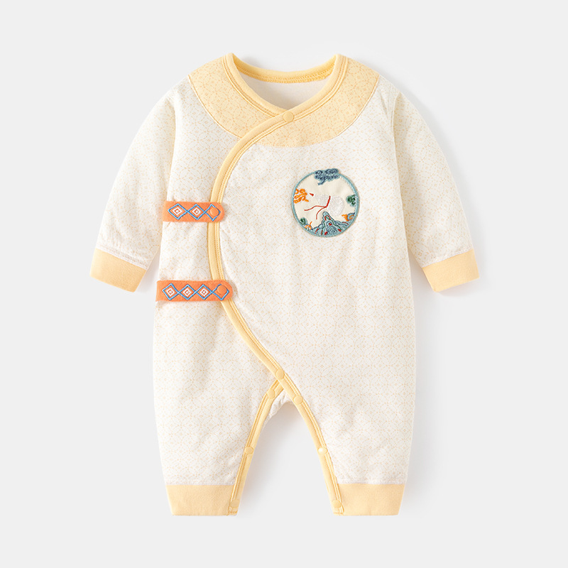 Newborn baby cotton jumpsuit thin cotton boneless jacket autumn and winter cotton newborn 40g butterfly coat baby climbing suit