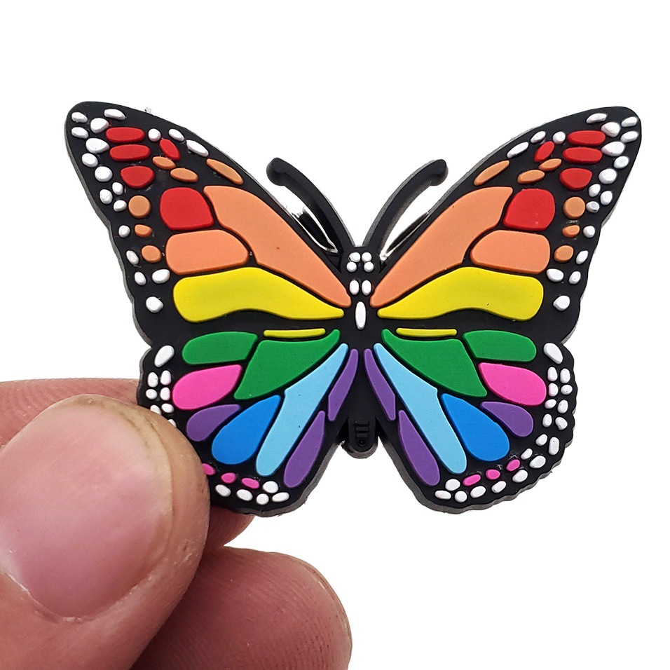 Butterfly series shoe buckle cross-border PVC hole shoes shoes flower shoe buckle soft rubber shoe accessories cror jewelry