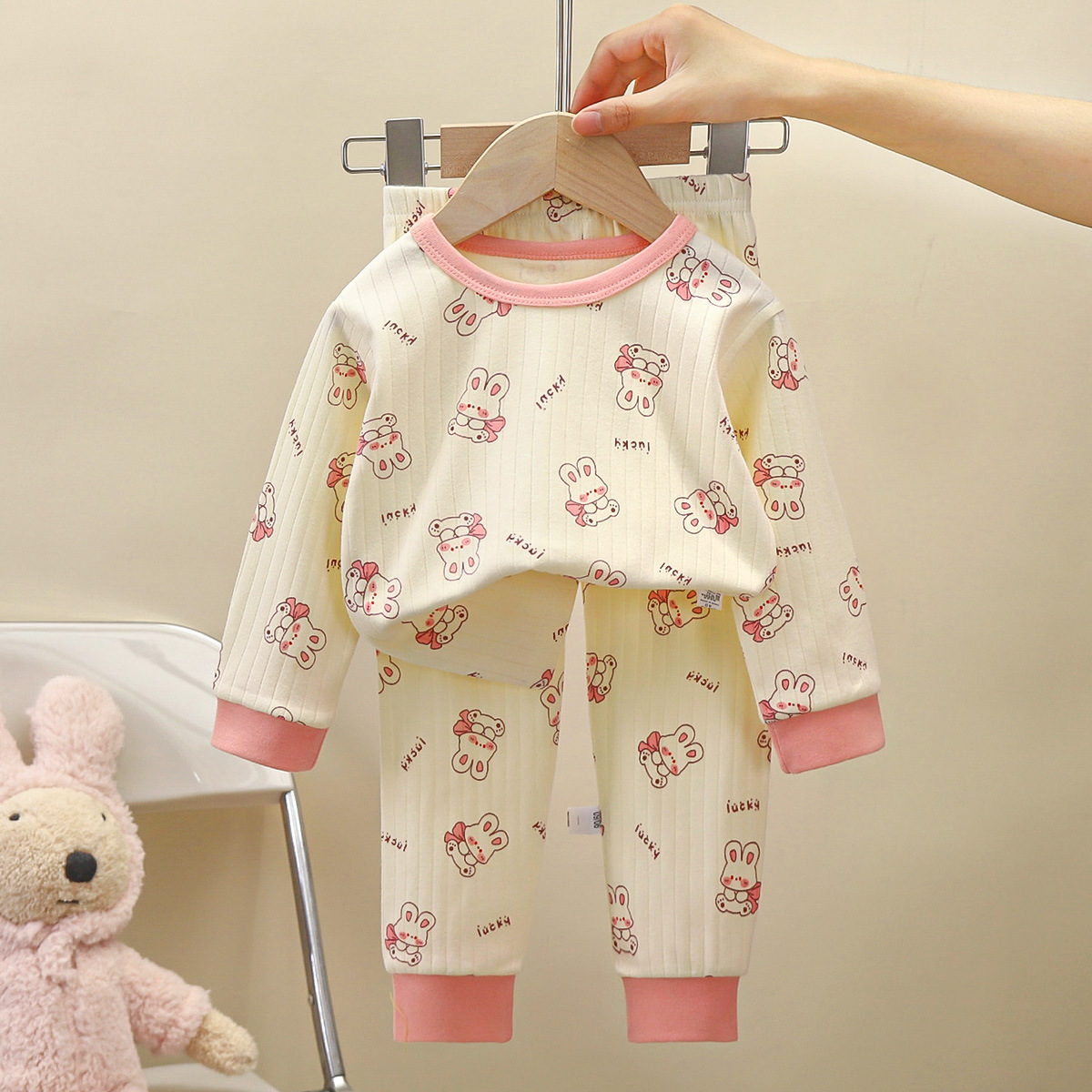 Picture of Children's Pure Cotton Underwear Set, New Autumn Style, Boys' Autumn Clothes and Pants, Baby Pajamas, Girls' Loungewear, Children's Clothing