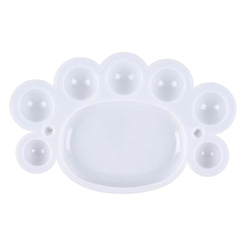 Color palette white plastic Plum Painting paint plate Feet Children's acrylic watercolor palette dish variety