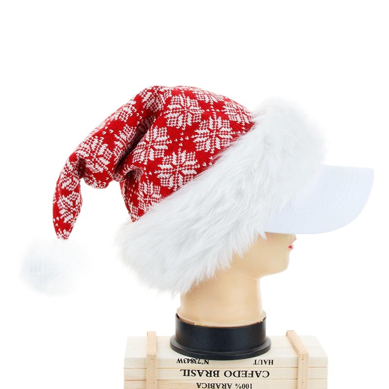 New Knitted Wool Christmas Hat Christmas Plush Striped Hat Santa Claus Hat Holiday Decoration