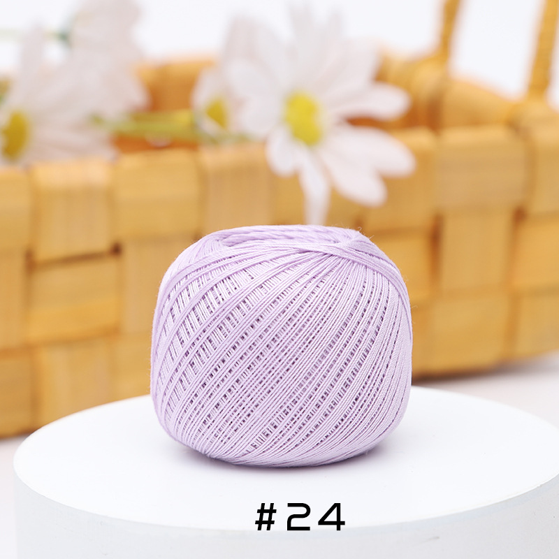 Picture of Warm Color No.10 Lace Strongly Twisted Mercerized Pearl Egyptian Long-staple Cotton Handmade Micro-hook Hand-bow Ball 20g Wool Ball