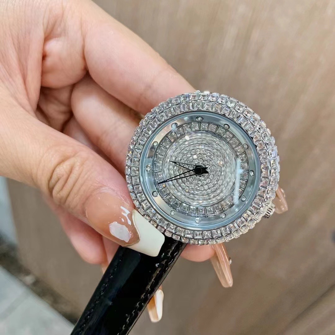 Timini dinimi watch full diamond star women's watch chrono rotating dial belt large dial ladies