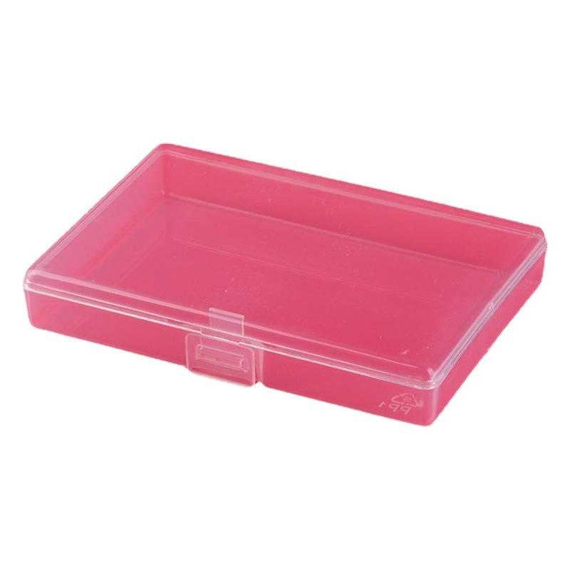Rectangular Box with Lid Plastic Transparent Card Storage Box Rubber Band Powder Puff Sticker Packaging Box Wholesale Plastic Box
