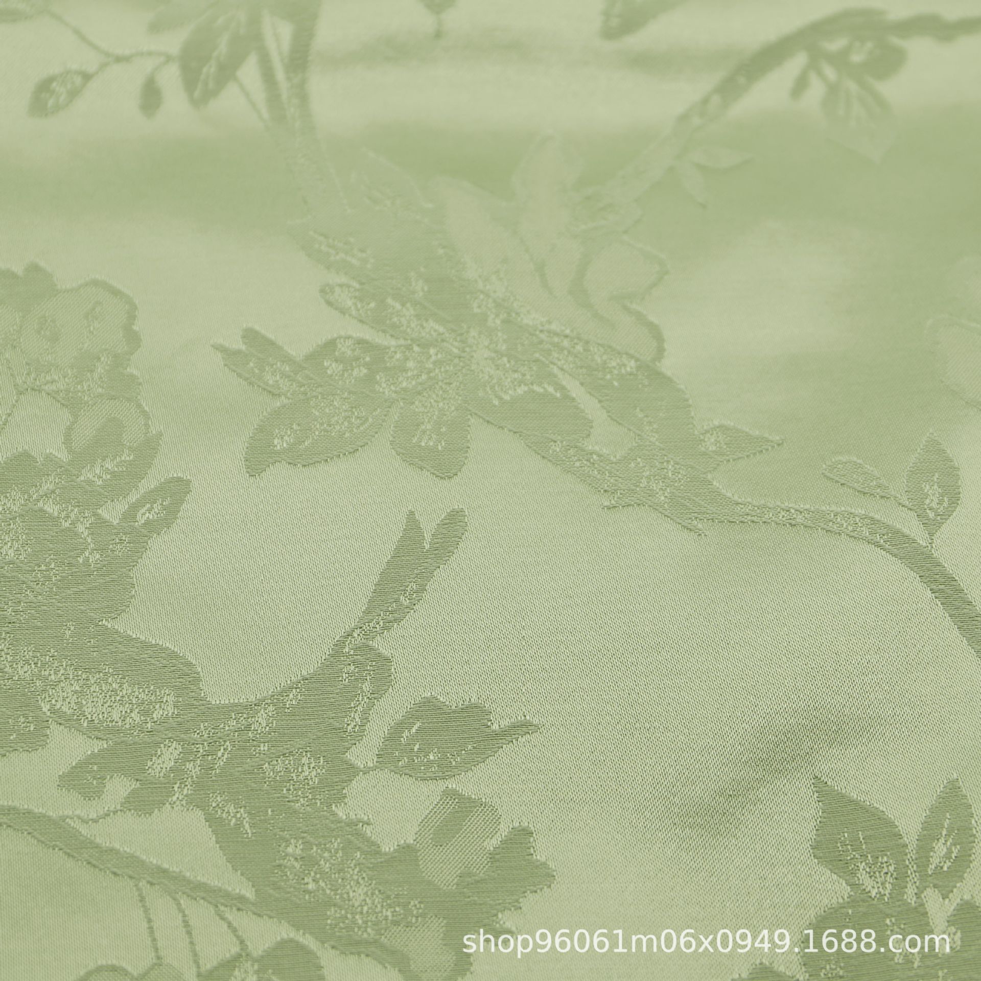 Picture of Tencel Linen Imitation Silk Satin Fabric with Floral and Bird Jacquard Pattern, Rose Jacquard Fabric for Hanfu, New Chinese Style Dress Fabric, Large Jacquard