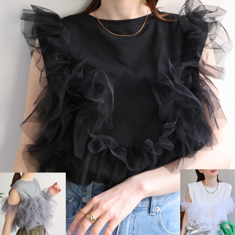 Multiplication New Heavy Industry Mesh Decorative Two-Wearing OL White Collar Women's Short Sleeve Cotton Top