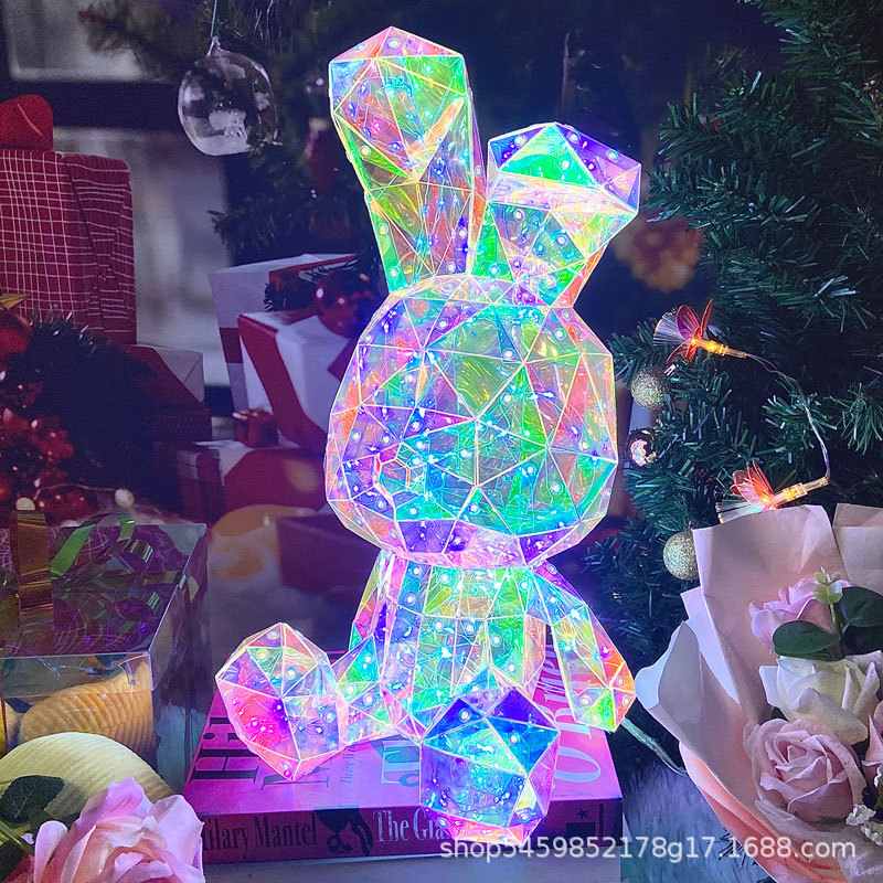 Picture of Cross-Border E-Commerce Specializes in Creative Gifts for Girls on Valentine's Day, Children's Day, and Birthdays, Internet-Famous Colorful Glowing Rabbit Gift Boxes