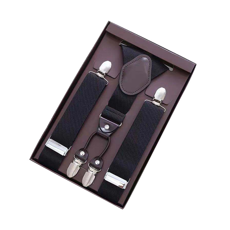 Picture of High elastic pants suspender clip men's activity suspender gift box school uniform four-clip suit pants adult suspender