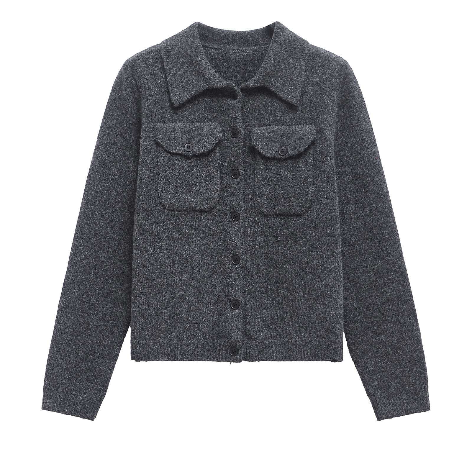 ZA cross-border women's clothing wholesale European and American style new fashion simple lapel single-breasted long sleeve sweater 9325001